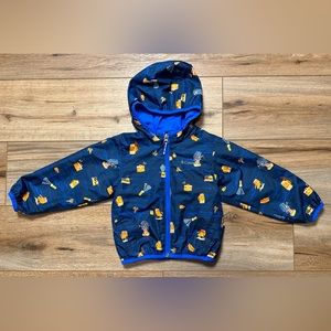 Columbia 3T Kids Omniwick Hooded Zip Jacket w pockets- Blue Camping- VGUC-